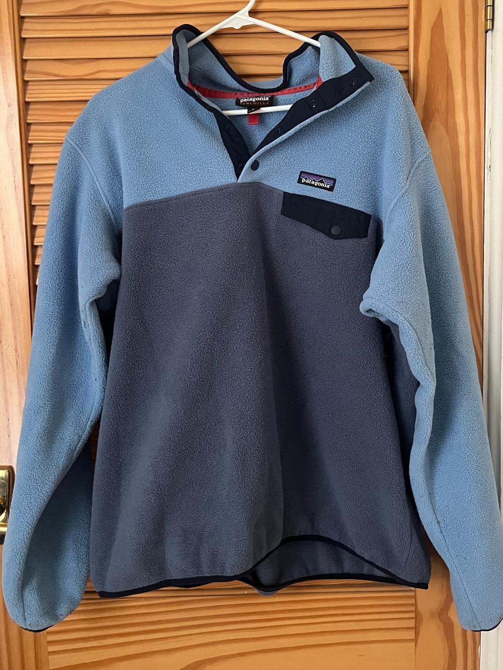 Patagonia Synchilla Two-tone Blue Fleece Snap Pullover XL